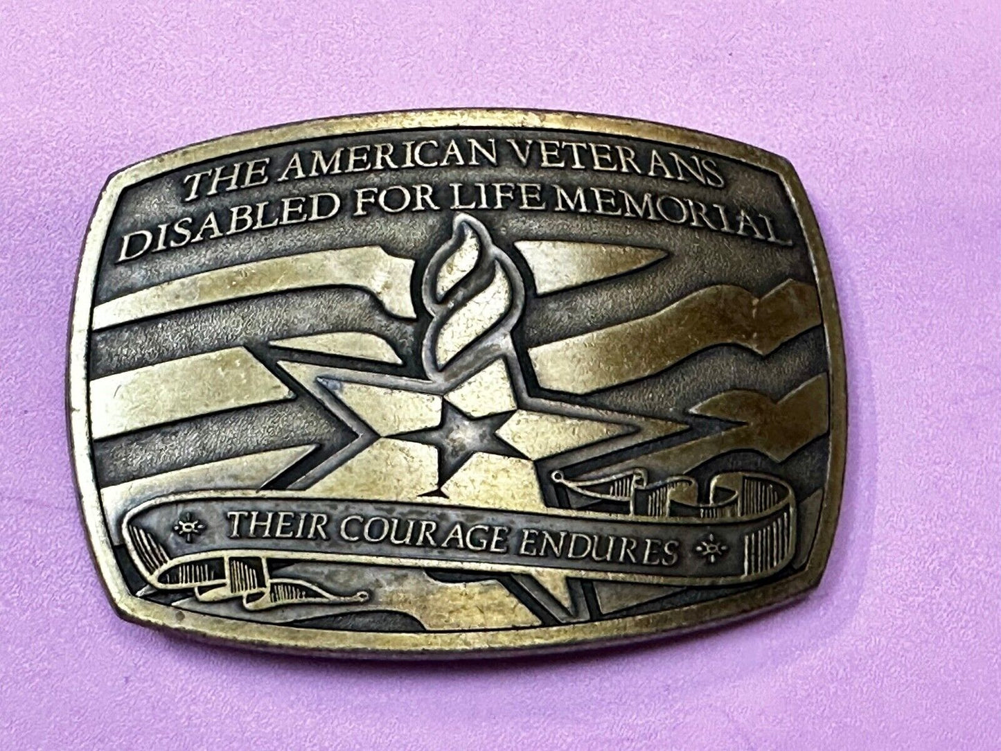 The American Veterans Disabled for life Memorial Commemorative Belt Buckle