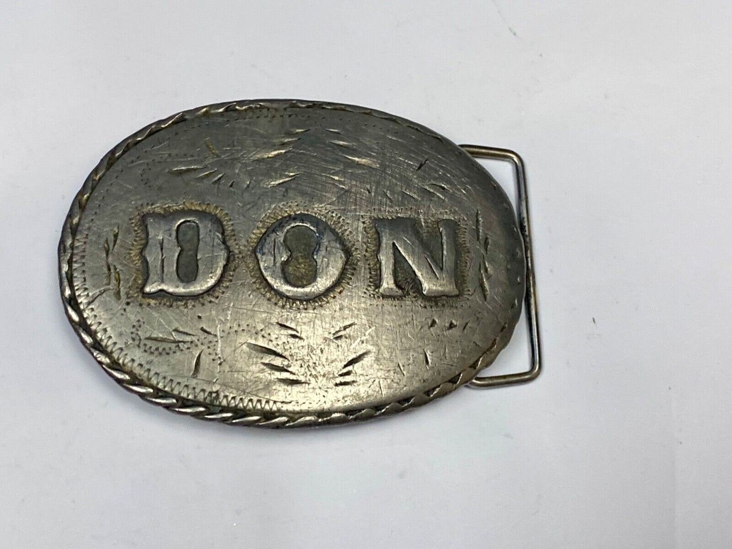 Vintage 1981 Name Don Western Oval Belt Buckle By Spec-Craft