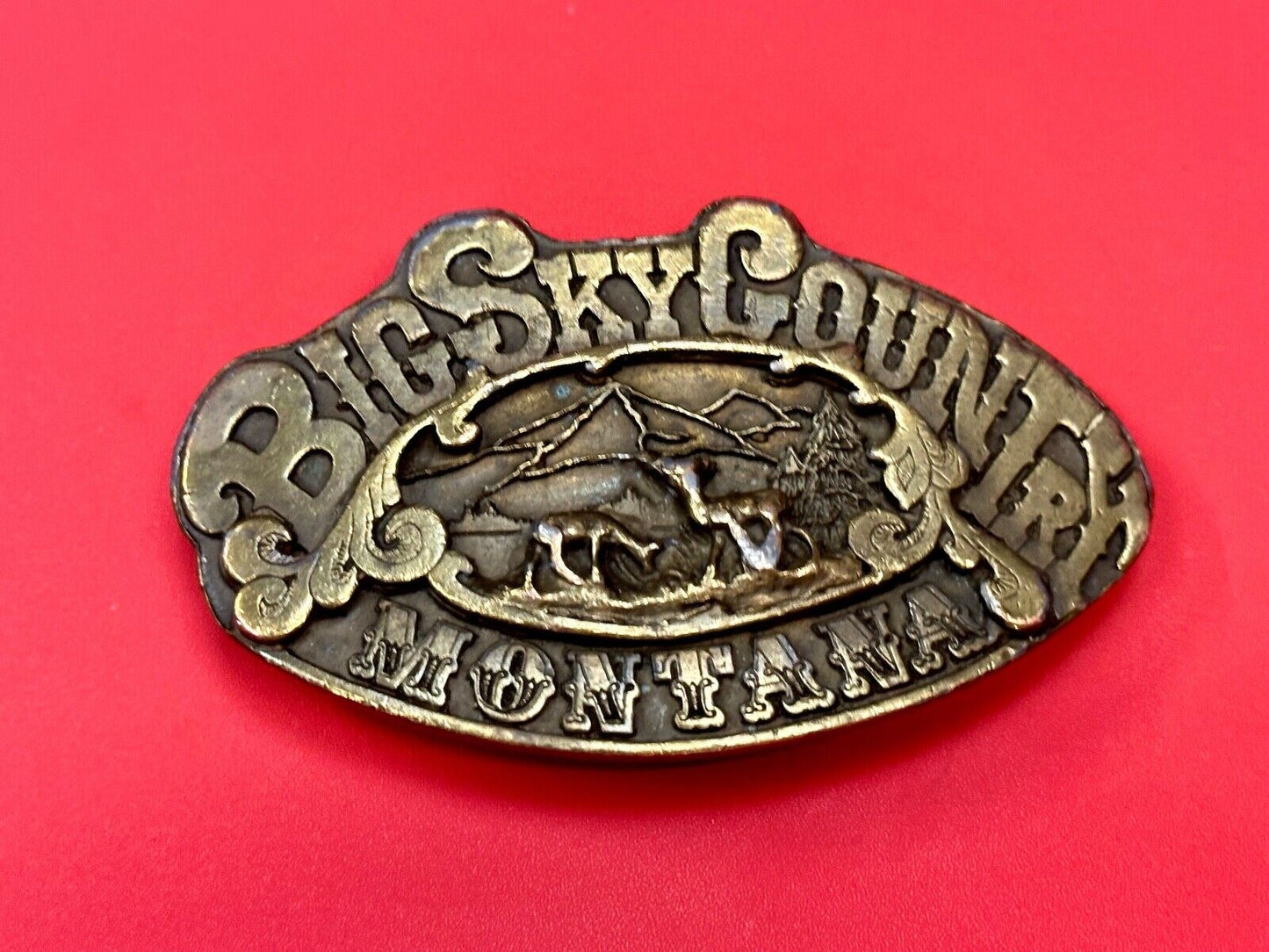 Big Sky Country Montana Vintage Collectable belt buckle by Adezy