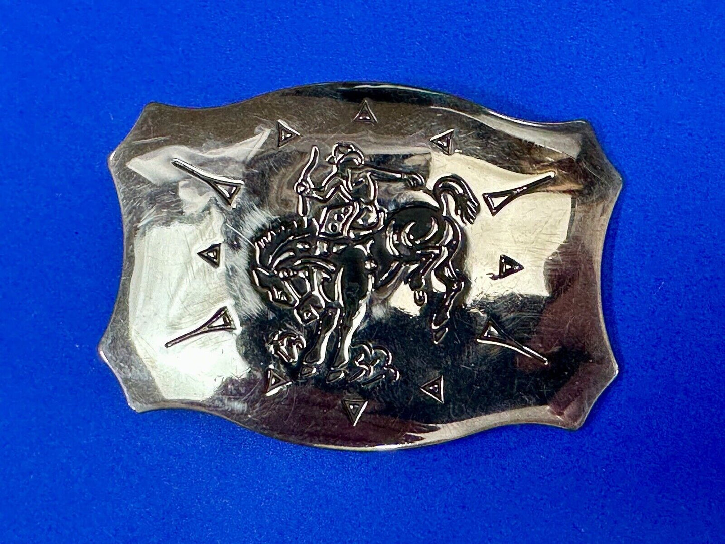 Vintage Chambers Vintage Cowboy Saddle Bronc western two tone belt buckle