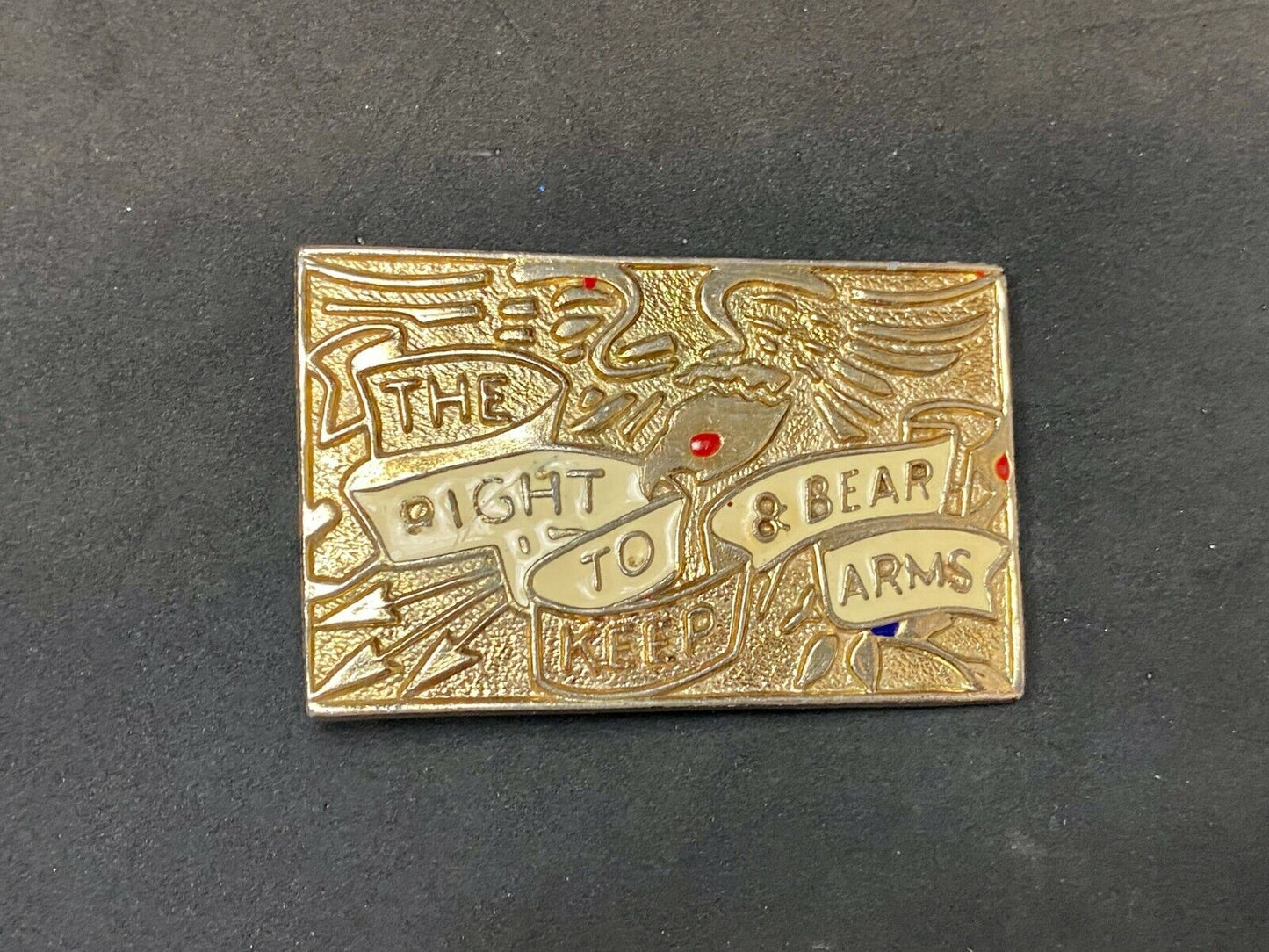 The Right To Keep And Bear Arms Gold Tone Second Amendment Belt Buckle