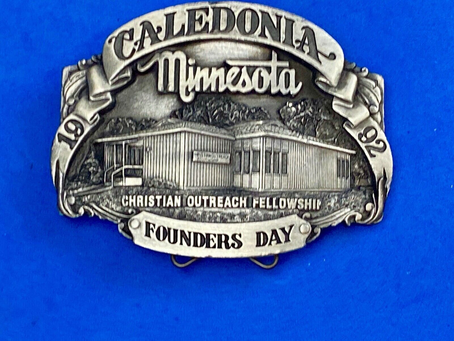 1992 - Founder’s Days Caledonia MN belt buckle Christian Outreach Fellowship