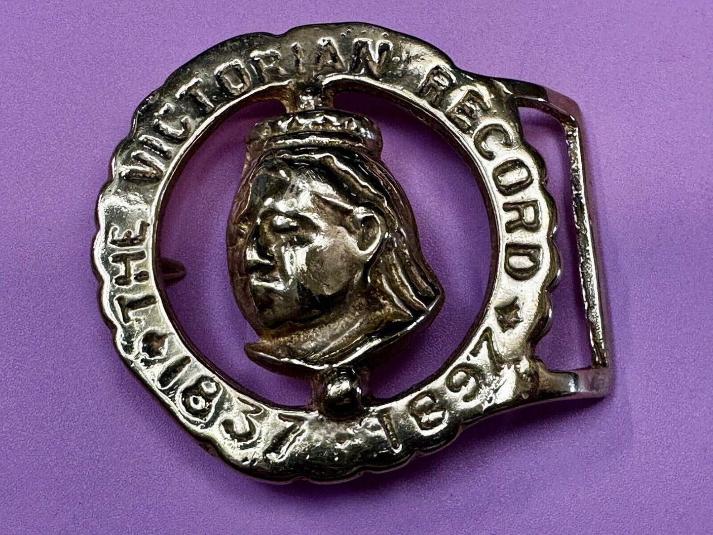 The Victorian Record Queen Victoria Royalty Horse Medallion Belt Buckle