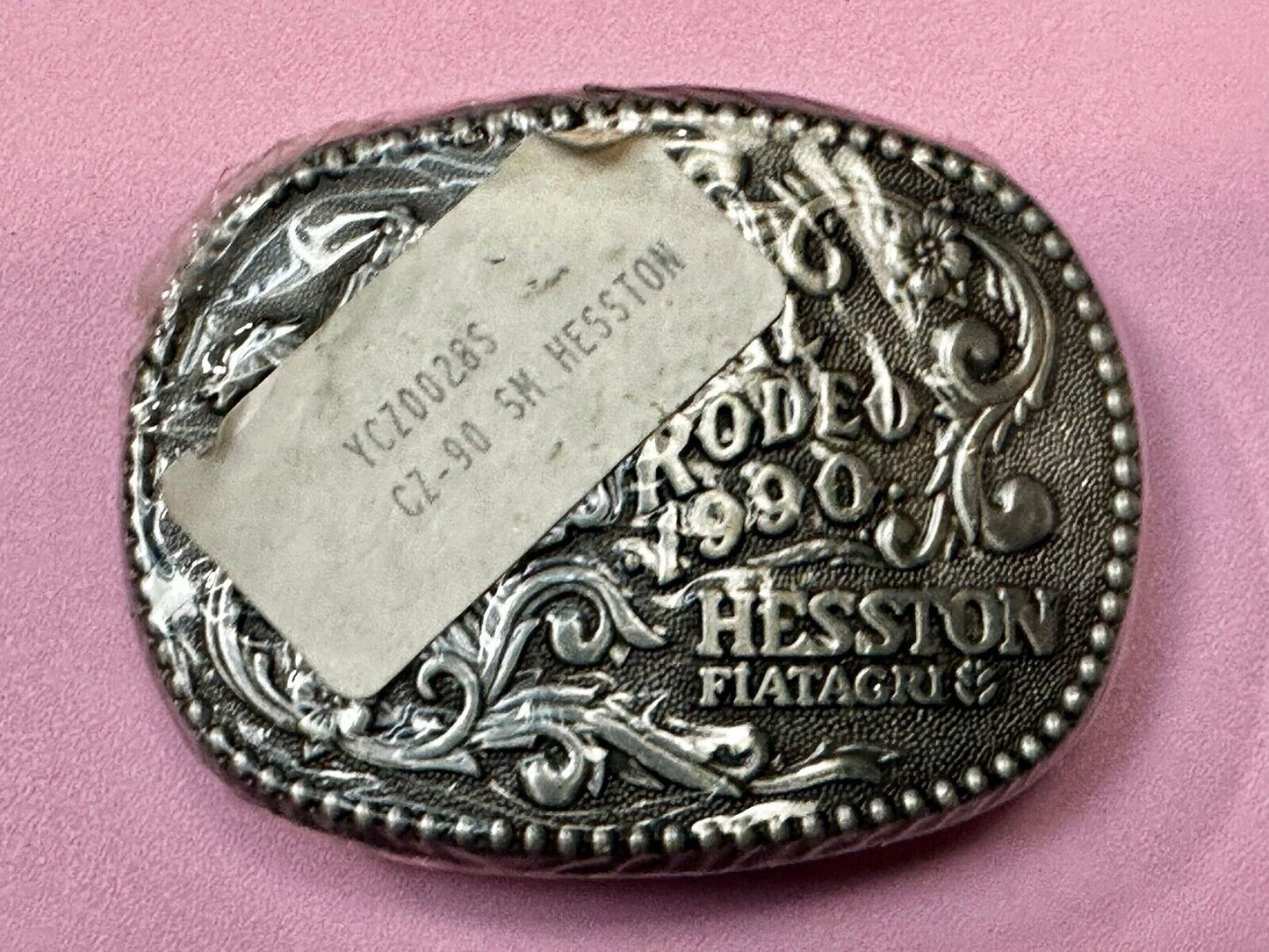 1990 NFR National Finals Rodeo NOS Youth Size Hesston Commemorative Belt Buckle
