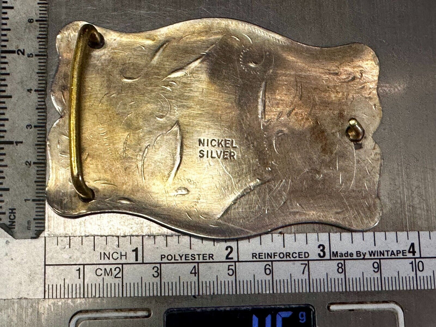 Vintage engraved western flower swirl belt buckle for craft project or to wear!