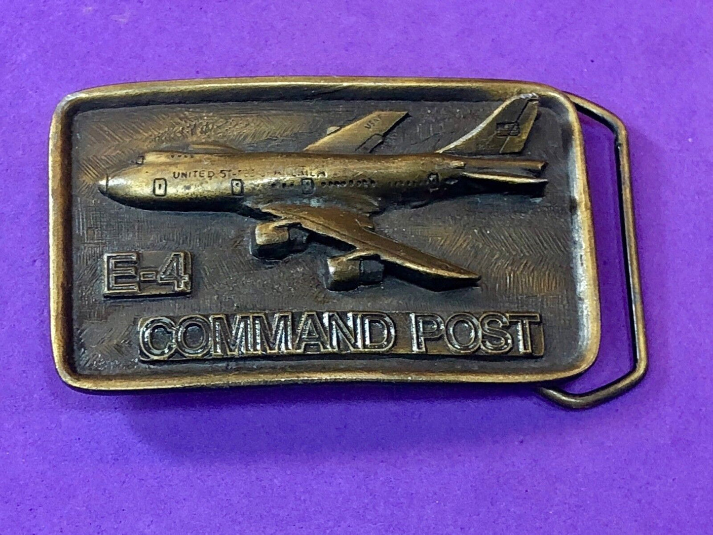 Vintage E-4 Command Post Belt Buckle United Airplane USAF Air Force
