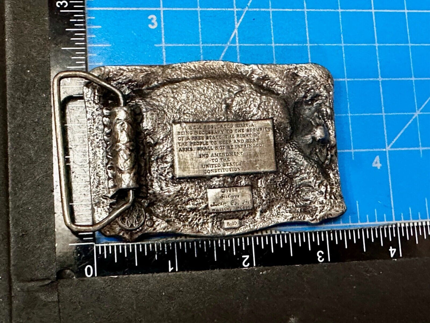 The Right To Bear Arms Is the Right ToBe Free 2nd Amendment VTG 1982 Belt Buckle