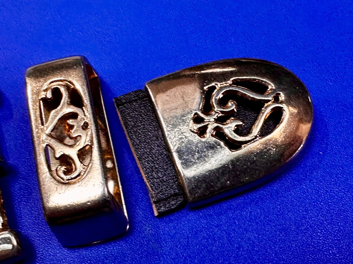 Three Piece Vintage Ranger Belt Buckle Set - Keeper & Tip Included