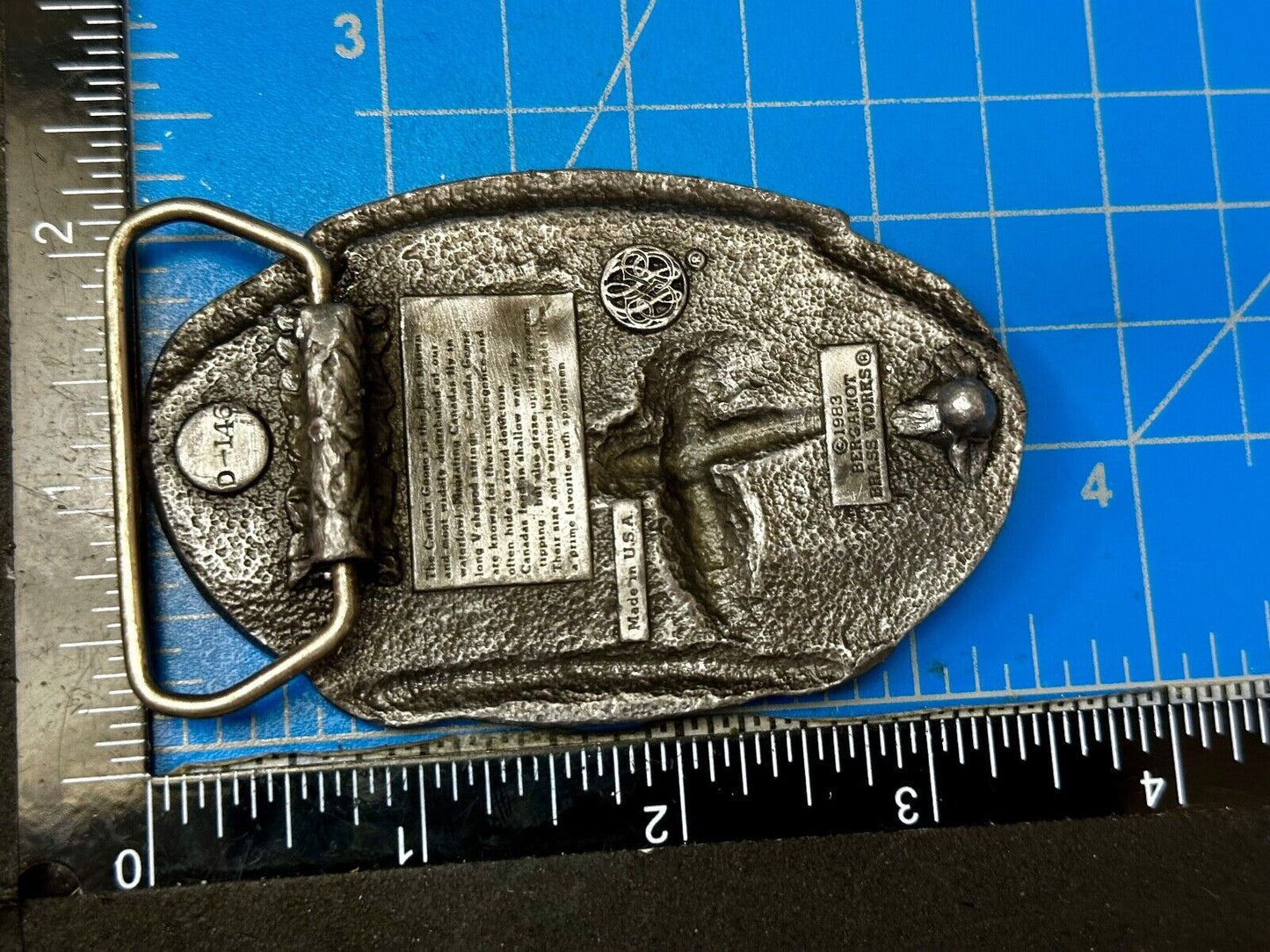 The Canadian Goose Migrating Flying Brass Vintage 1983 Belt Buckle by Bergamot