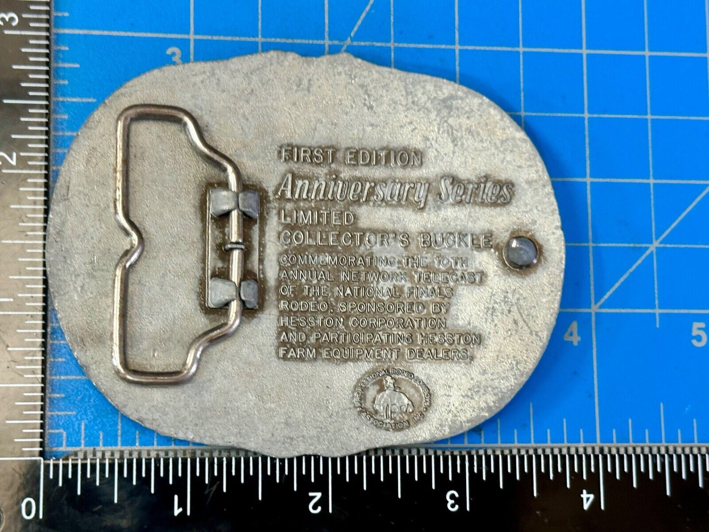 1983 Hesston National Finals Rodeo 25th Anniversary Adult Collectors Belt Buckle