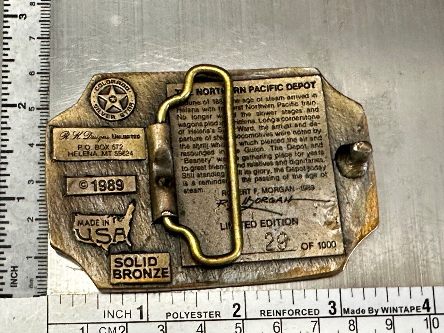 Vintage Helena Montana Queen City of the Rocks Vintage Commemorative Belt Buckle