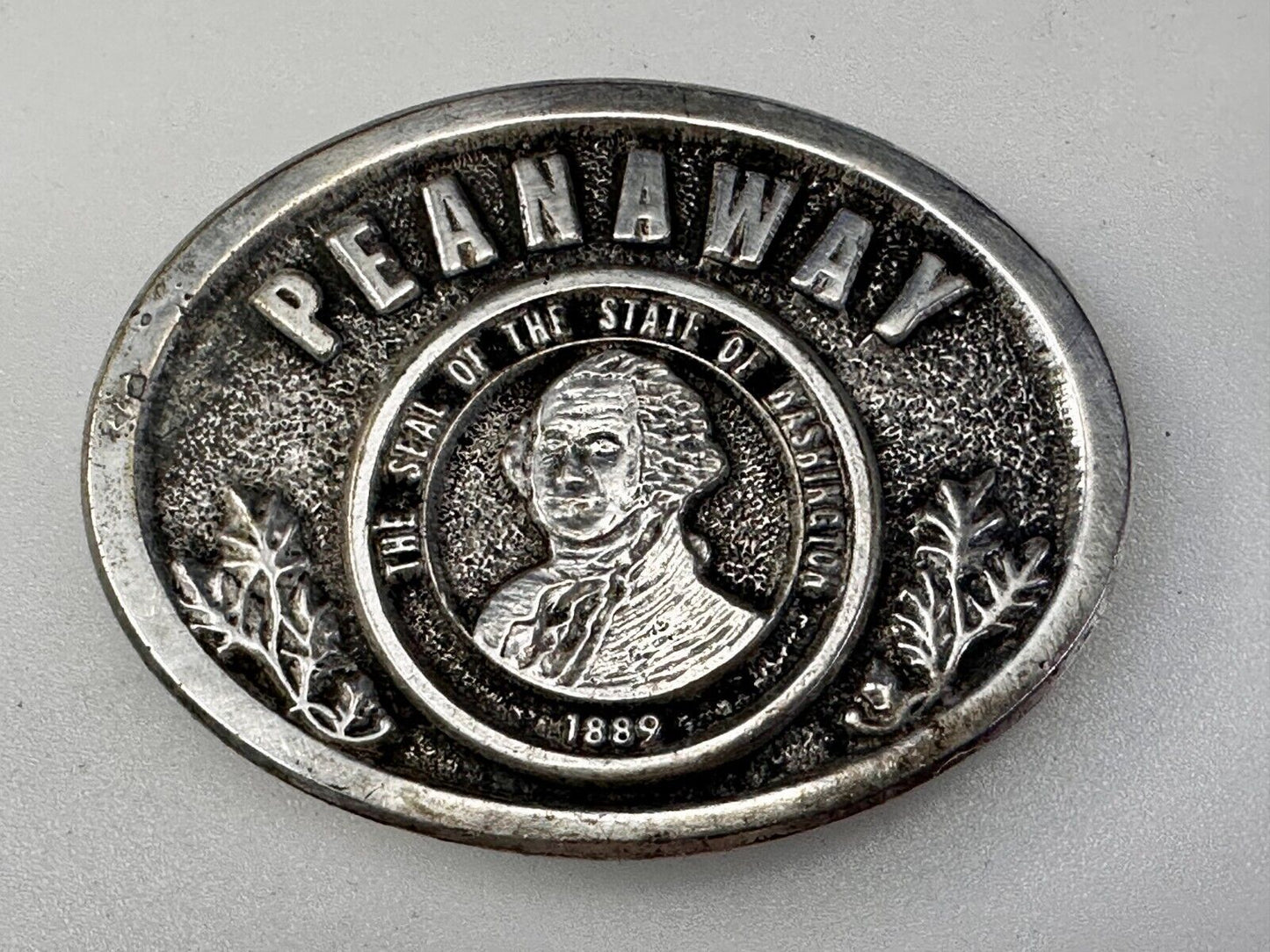 The Seal of the State of Washington 1889 Peanaway Vtg 1987 Collector Belt Buckle