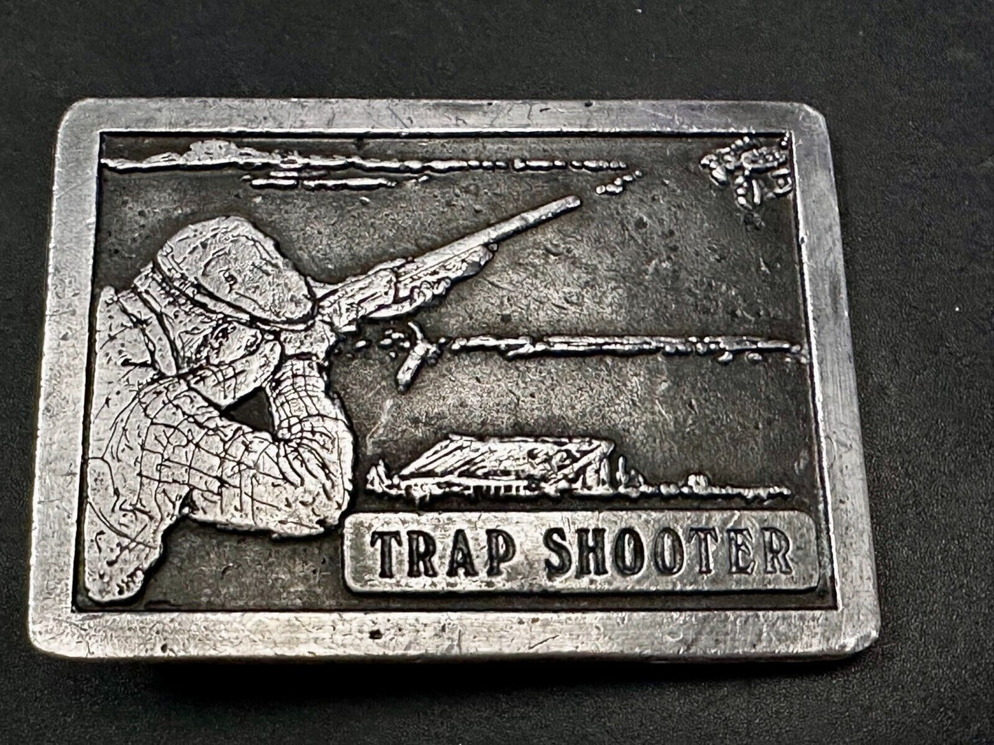 Trap Shooter Shooting Positions Gun Rifle Sports Vintage 1976 Belt Buckle by NS