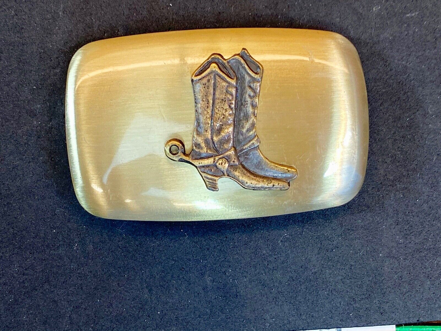 Vintage Chambers Western Rodeo Cowboy Boots With Spurs Belt Buckle
