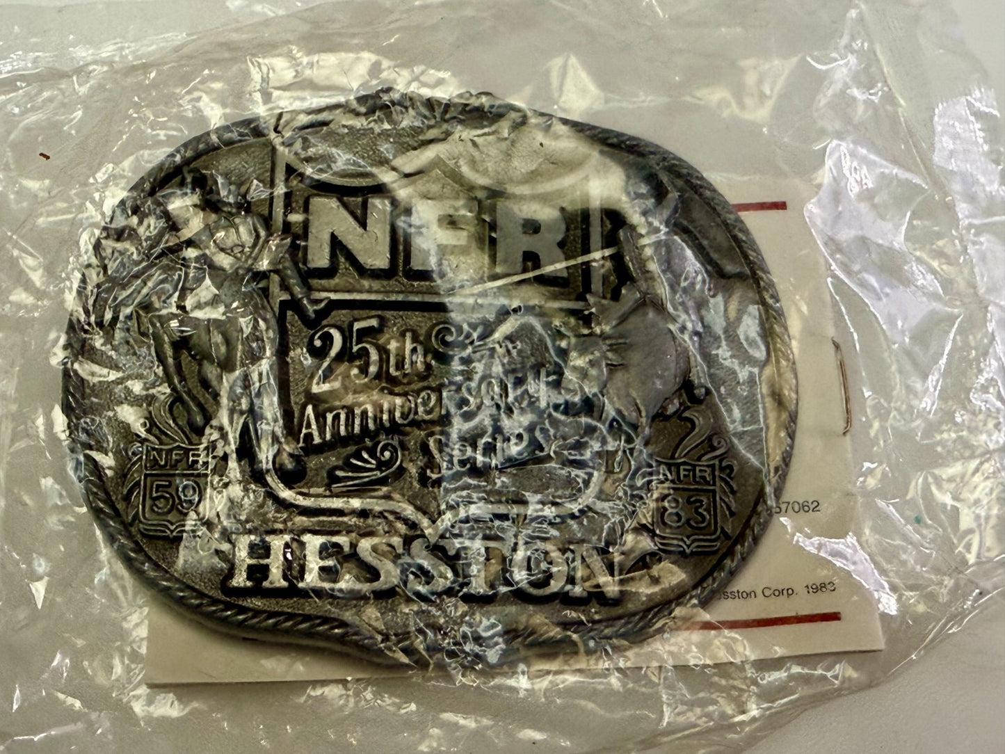 1983 Hesston NFR National Finals Rodeo Cowboys 25 year Commemorative Belt Buckle