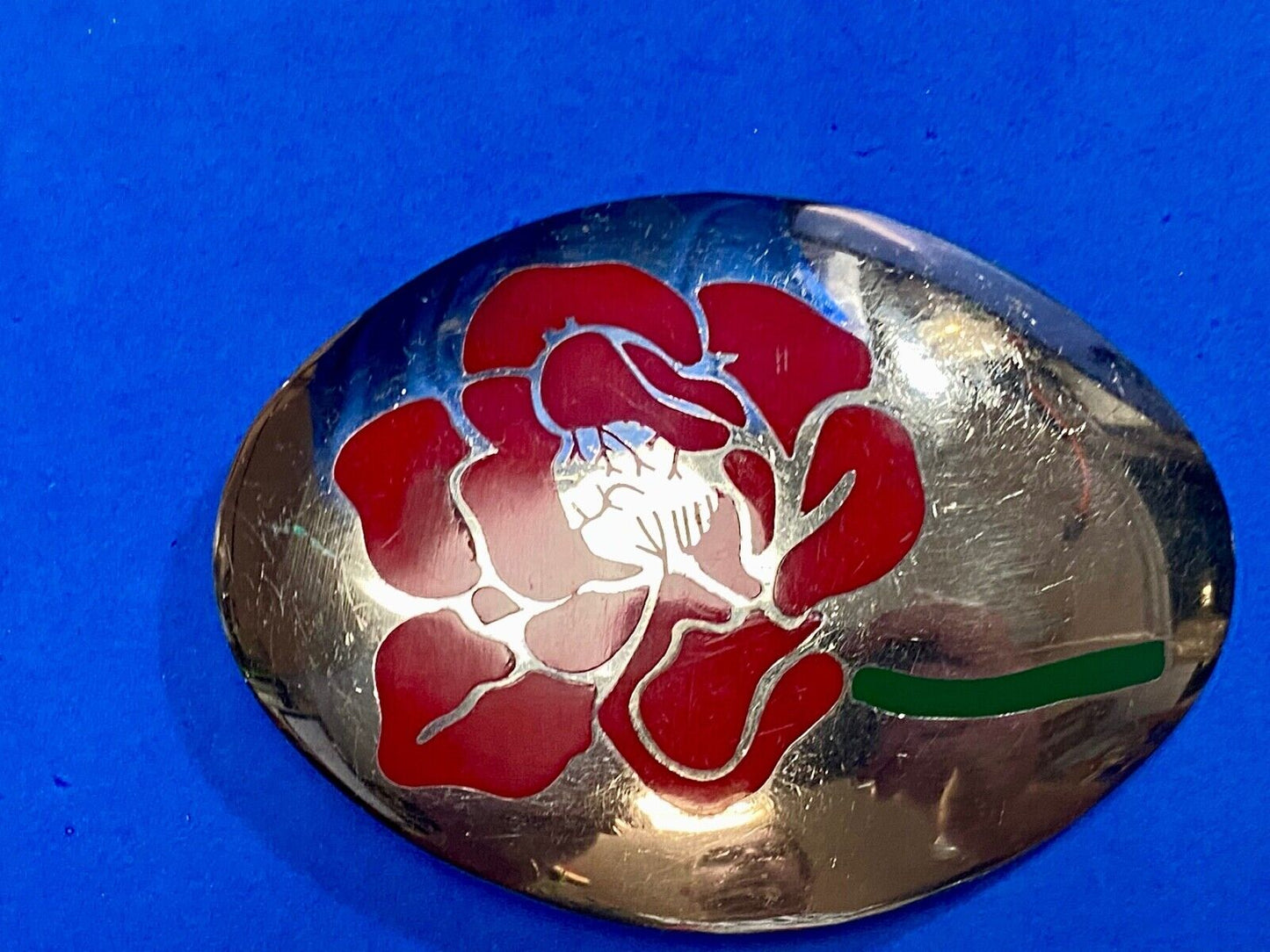 Beautiful southwestern Flower Rose inlaid Western Flair belt buckle