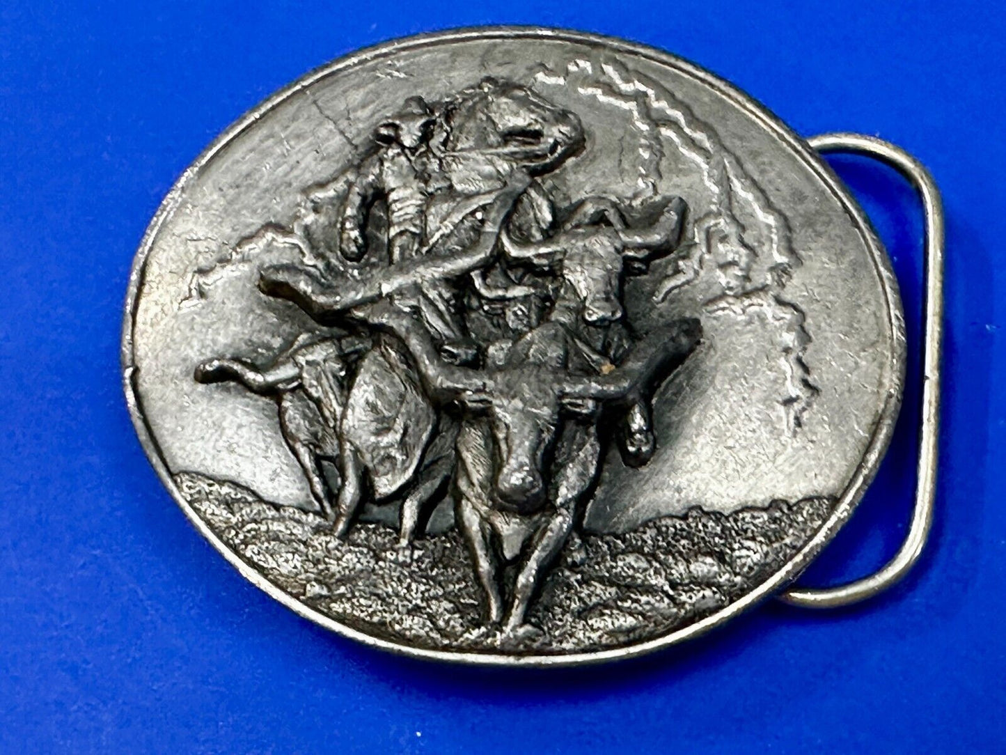 The Cattle Drive Vintage 1991 Belt Buckle by Arroyo Grande Buckle Co.