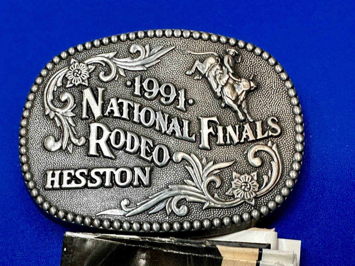 1991 NFR National Finals Rodeo NOS Youth Size ADM Commemorative Belt Buckle