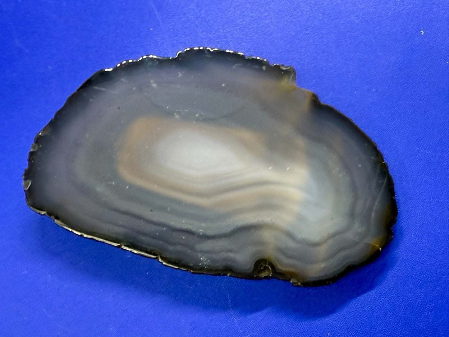 Beautiful Agate Slice Slab Natural Stone Gray Blue Hippy Boho Vibe Belt Buckle
