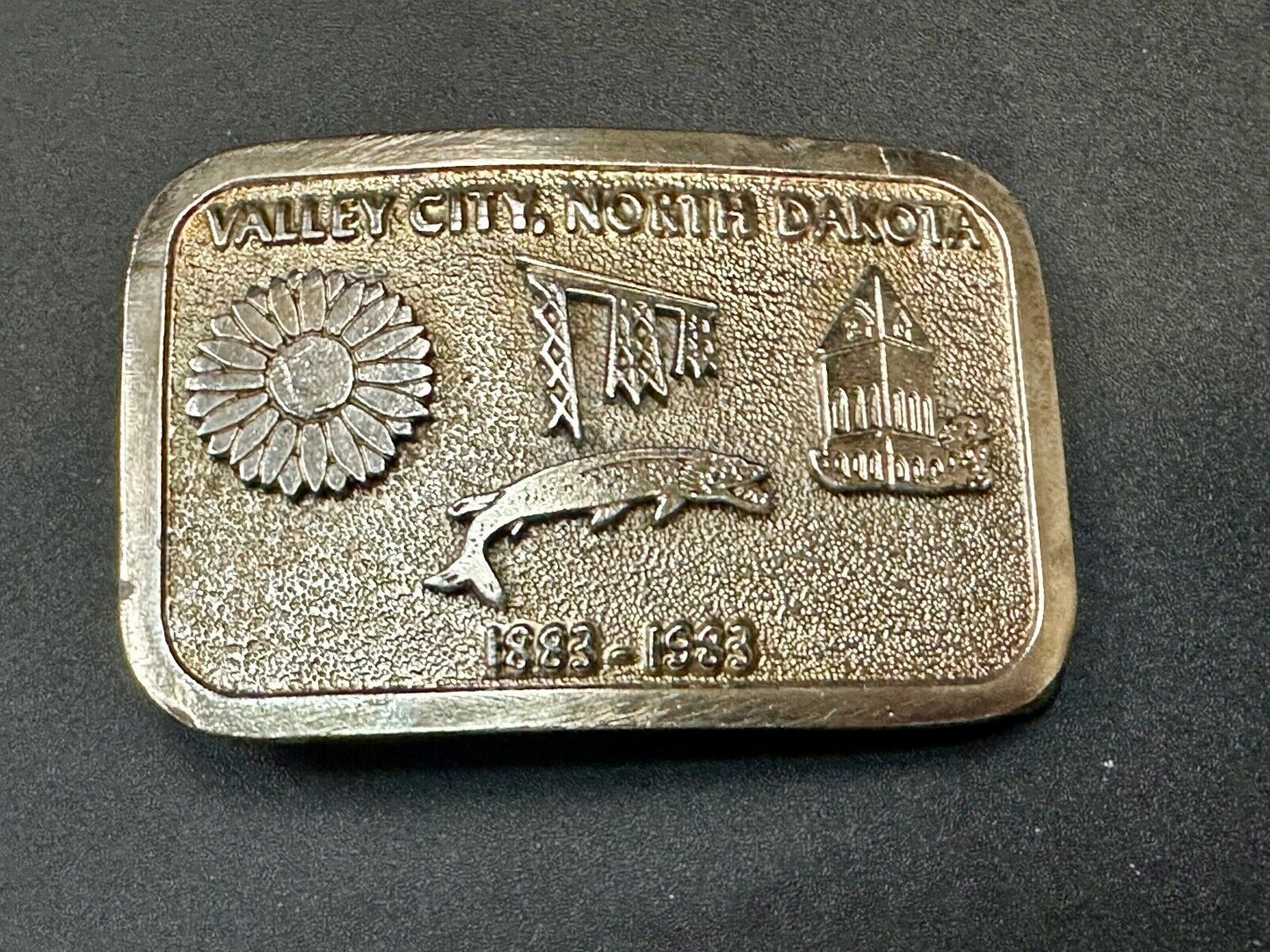 Vintage 1983 Valley City City State Commemorative North Dakota belt buckle