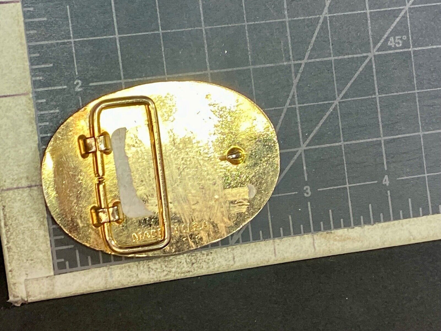 The Great State Of Texas Star Commemorative Gold & Cream Color Belt Buckle