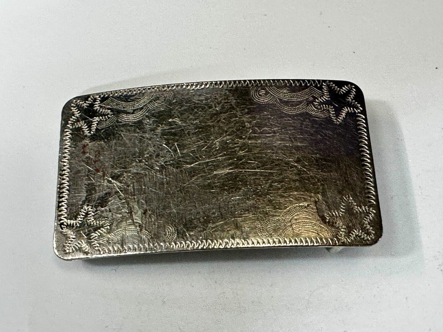 Vintage Engraved Silver Tone Belt Buckle For Craft Project Or To Wear!