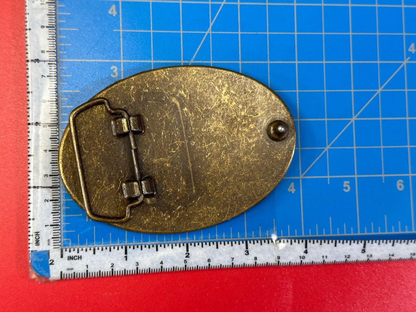 TFL. vintage western initials letters on leather belt buckle