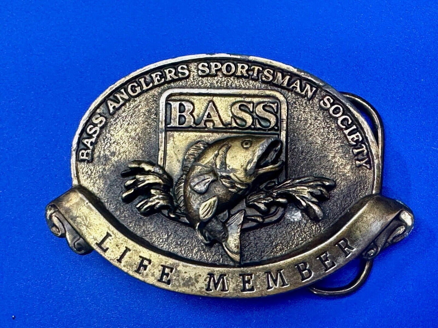 BASS Anglers Sportsman Society Fishing RARE Bergamot Commemorative belt buckle