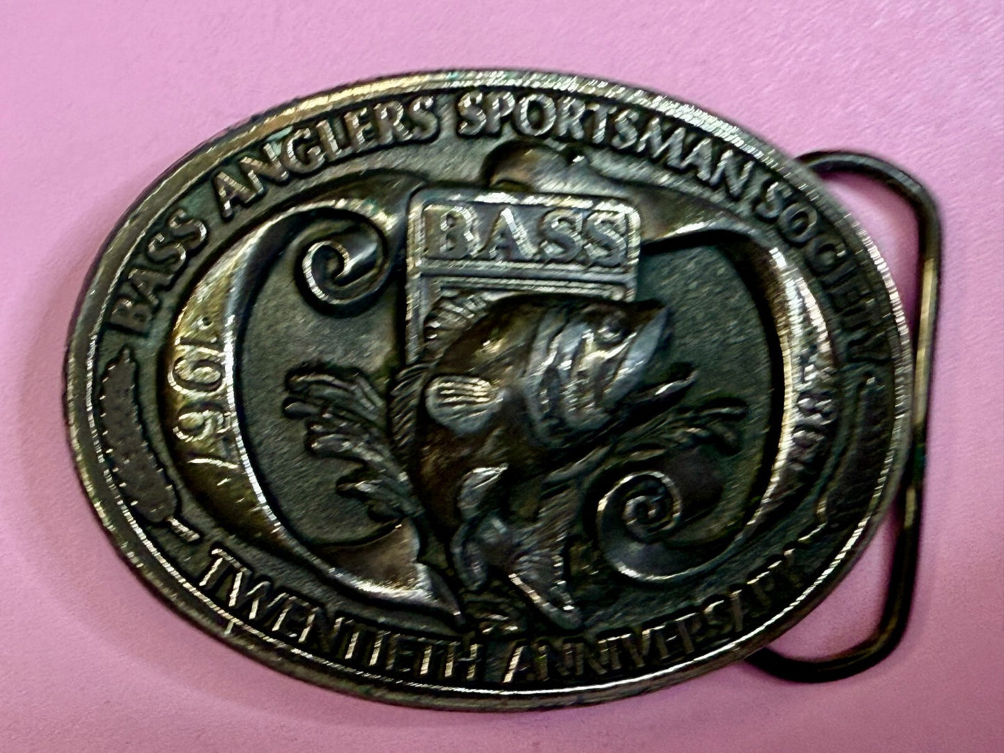 Bass Anglers Sportsman Society 20th Anniversary Limited Edition 1987 Belt Buckle