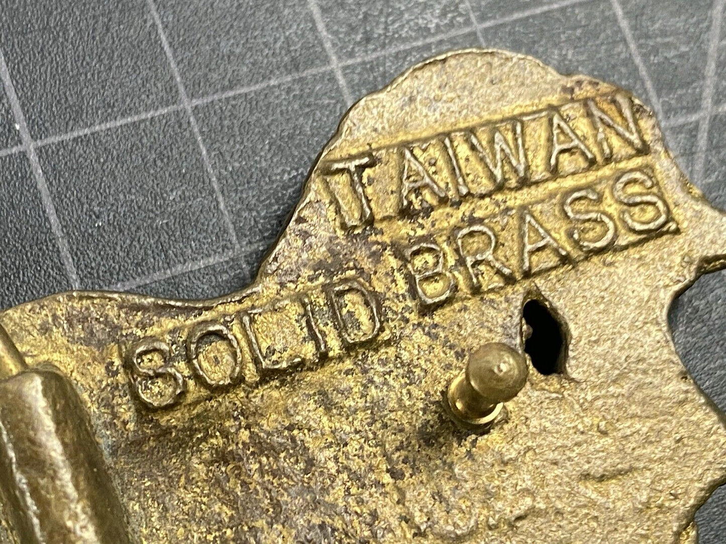 Unicorn Solid Brass Hippy Style Belt Buckle - Signed 6189 Taiwan