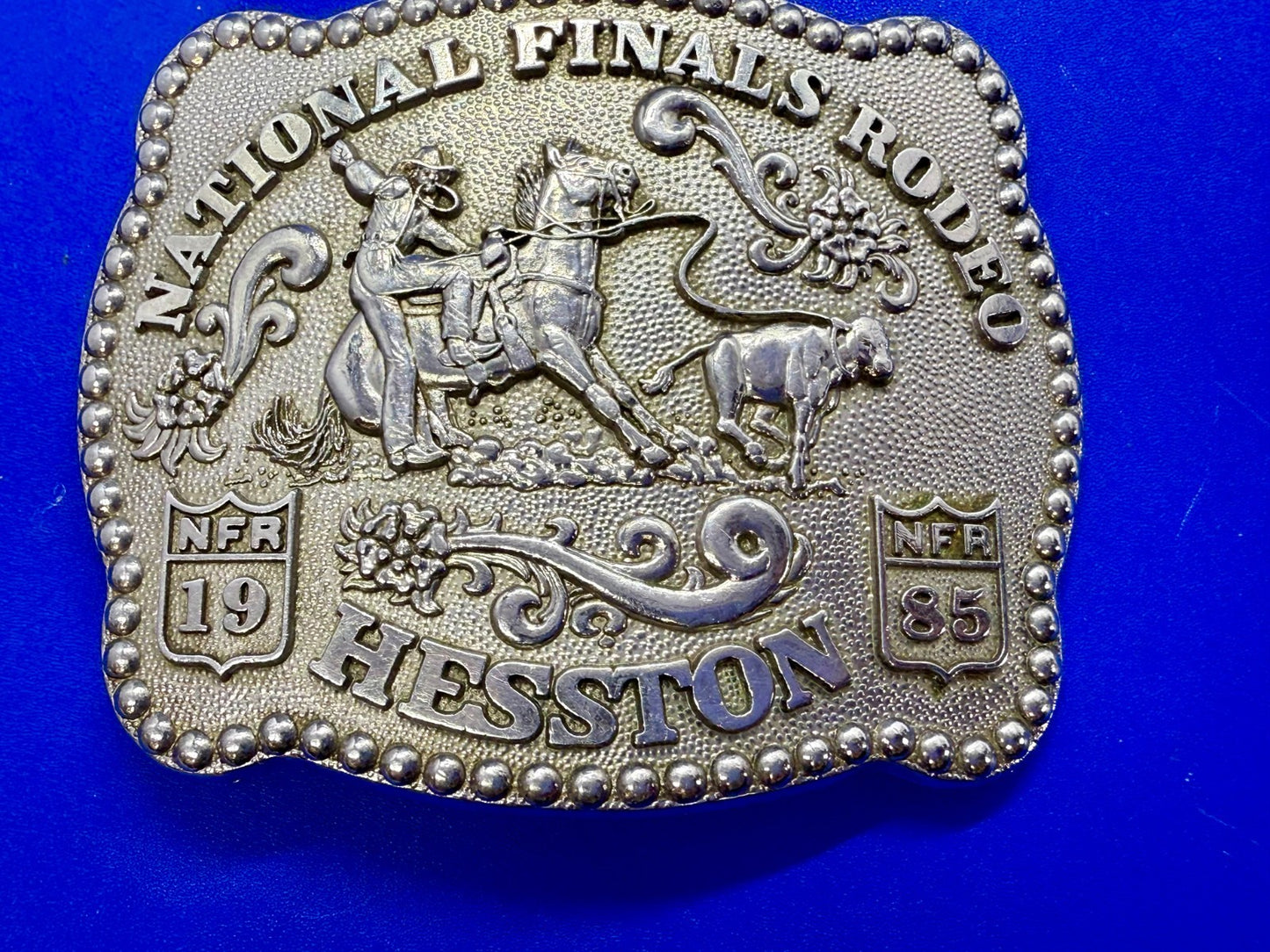 1985 Hesston NFR National Finals Rodeo Calf Roping 3rd Edition Belt Buckle