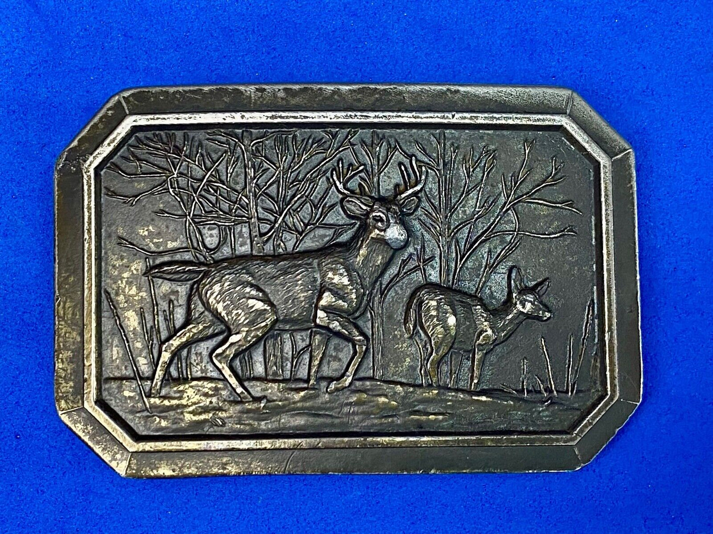 1976 The Deer In Nature - Great American Belt Buckle Co