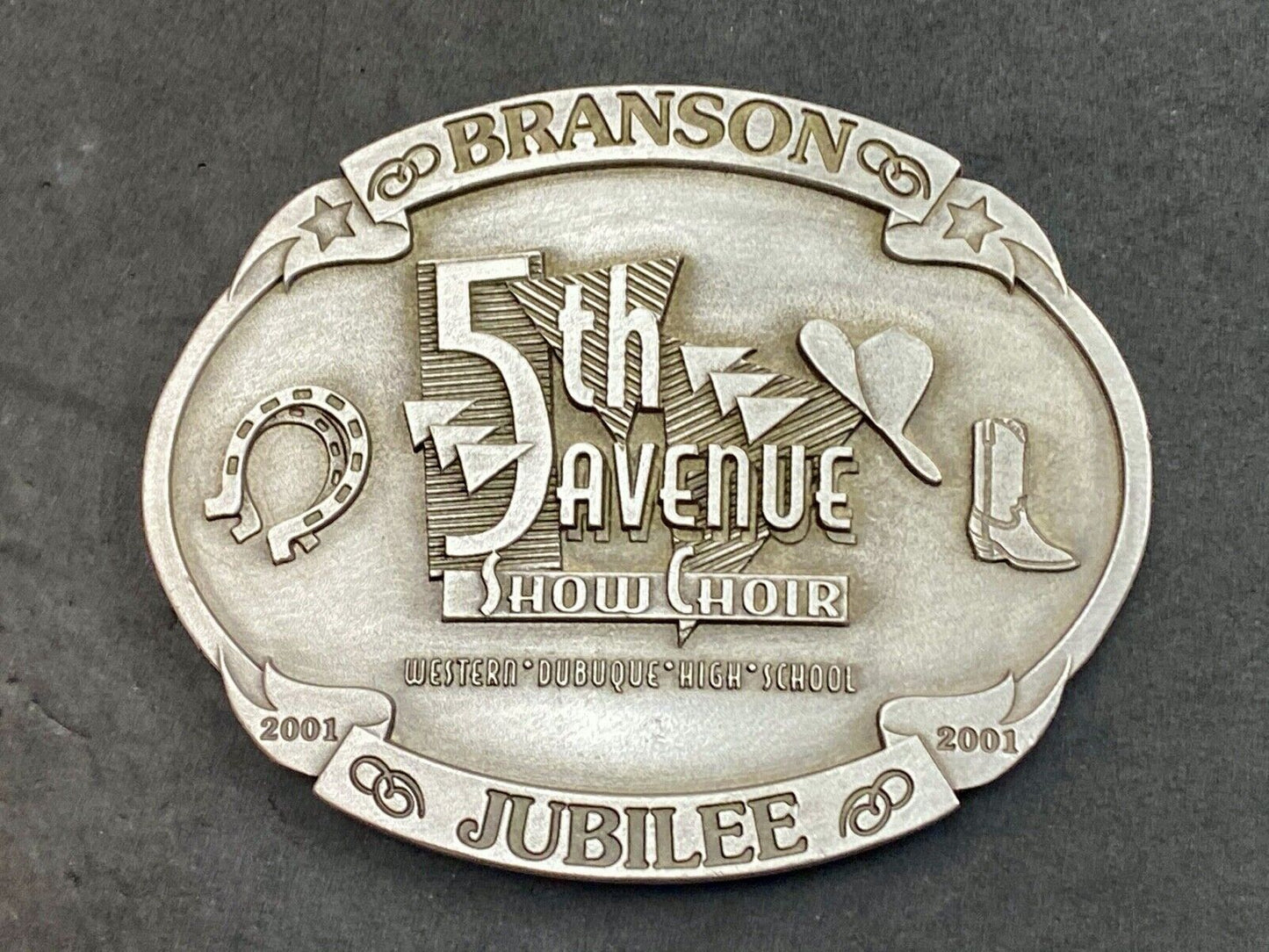 2001 Branson 5th avenue Jubilee Show Choir belt buckle by Spec Cast