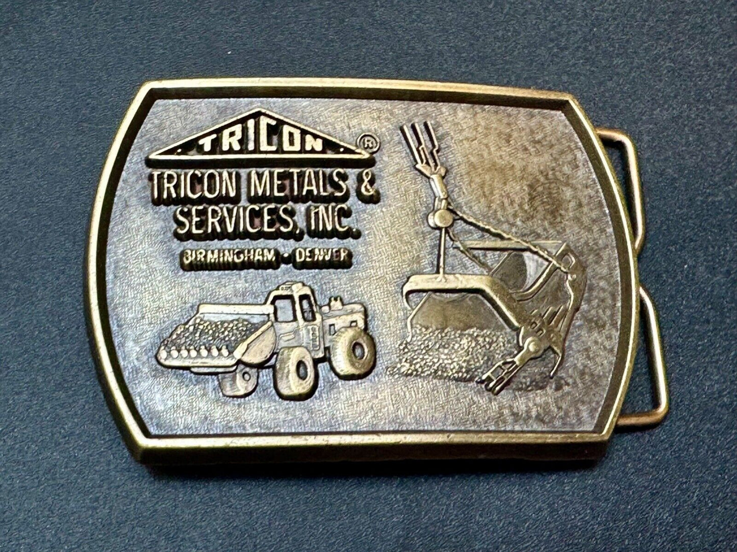 Tricon Metals & services INC Birmingham Denver promo brass belt buckle by RJ