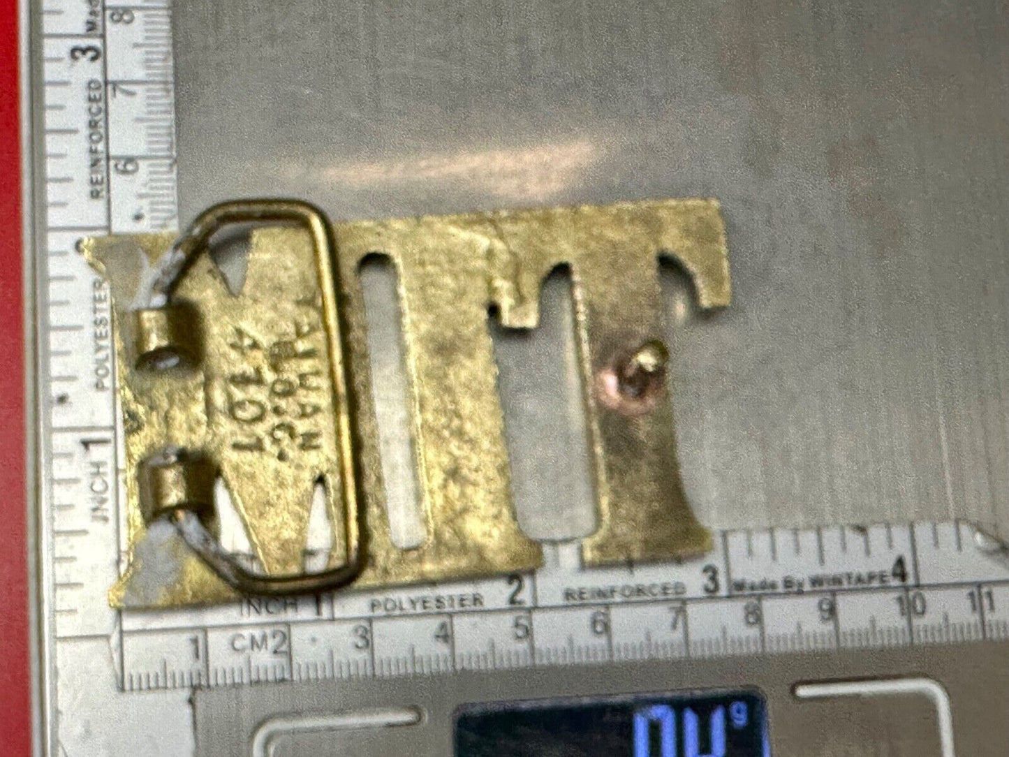 TIM Custom Name in cutout block letters solid brass belt buckle - Taiwan ROC