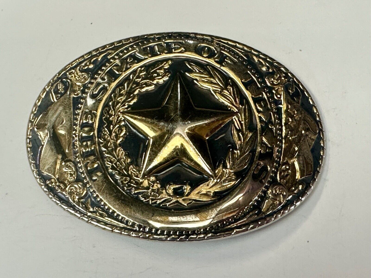 The Great State of Texas Star & Flag & Pride! USA made belt buckle marked W