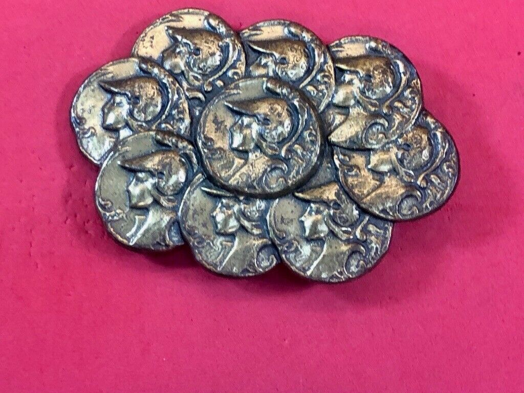 Vintage faux roman - coin cluster style belt buckle