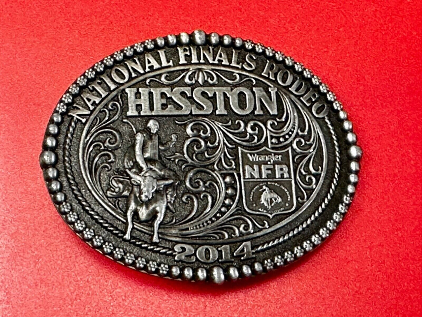 2014 National Finals Rodeo NFR Cowboy Montana Silversmiths Youth Belt Buckle