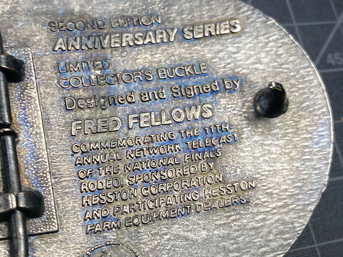 1984 Nfr Finals Rodeo Horseback Cowboy Adult Belt Buckle By Fred Fellows