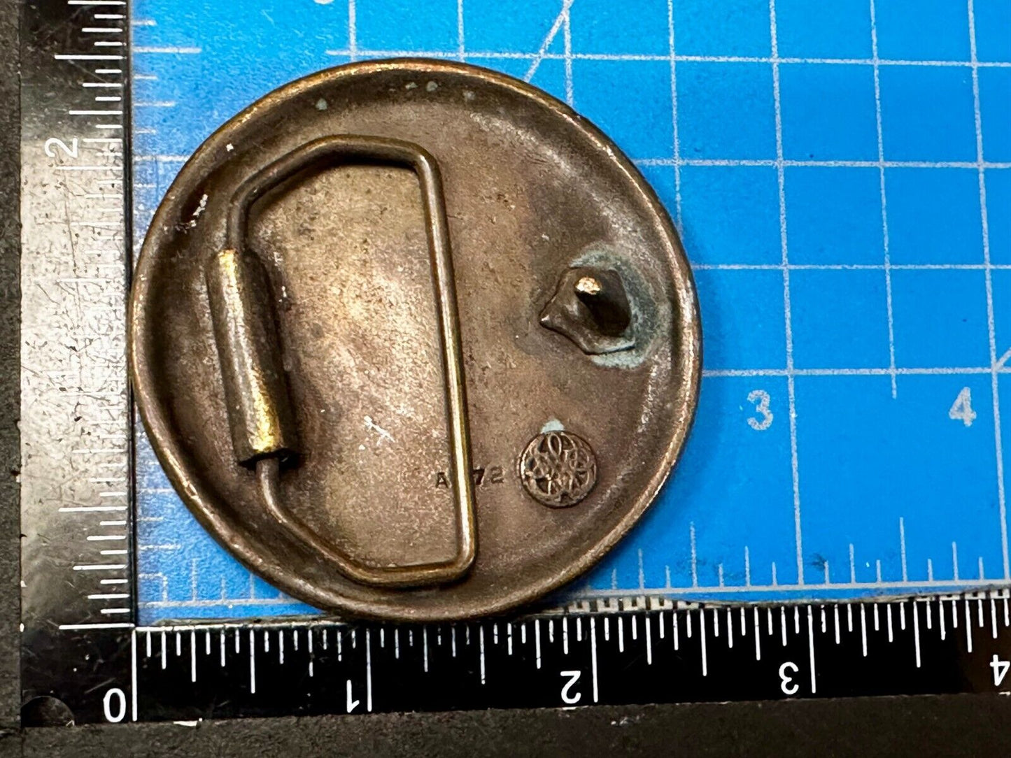 Village Scene Fiddle Miner Workers Bergamot Brass Works A-72 Belt Buckle
