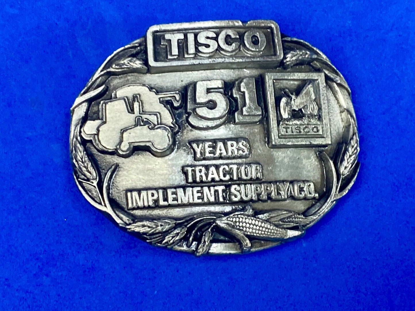 1988 Tisco Tractor Implement Supply Agriculture Farm Supply 51 Year Belt Buckle