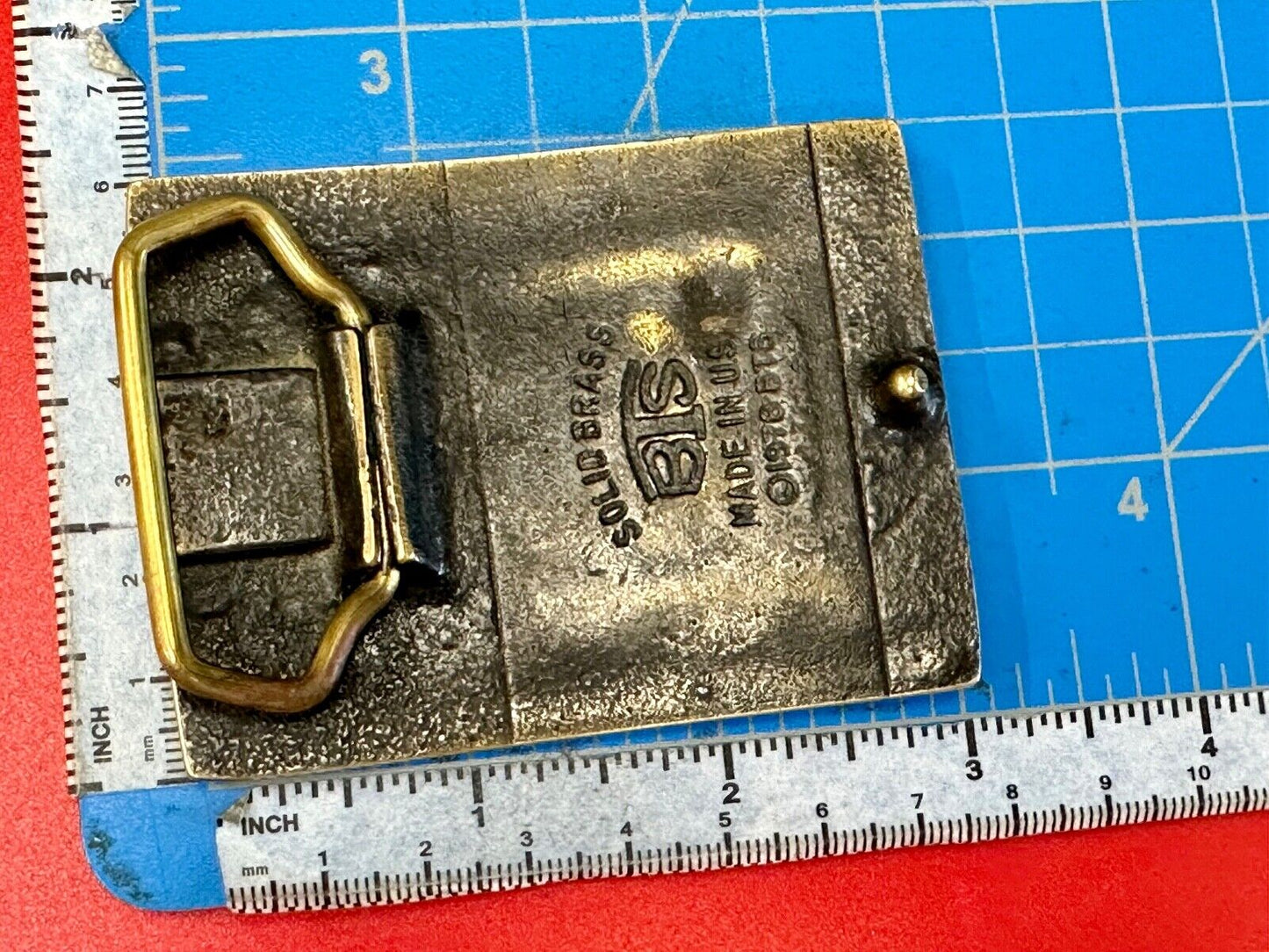 vintage Horse and Foal Colt baby vintage 1978 BTS solid brass belt buckle