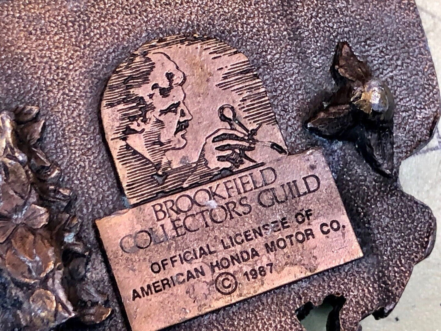 1987 Brookfield Collectors guild - Honda Gold Wing GW motorcycle belt buckle