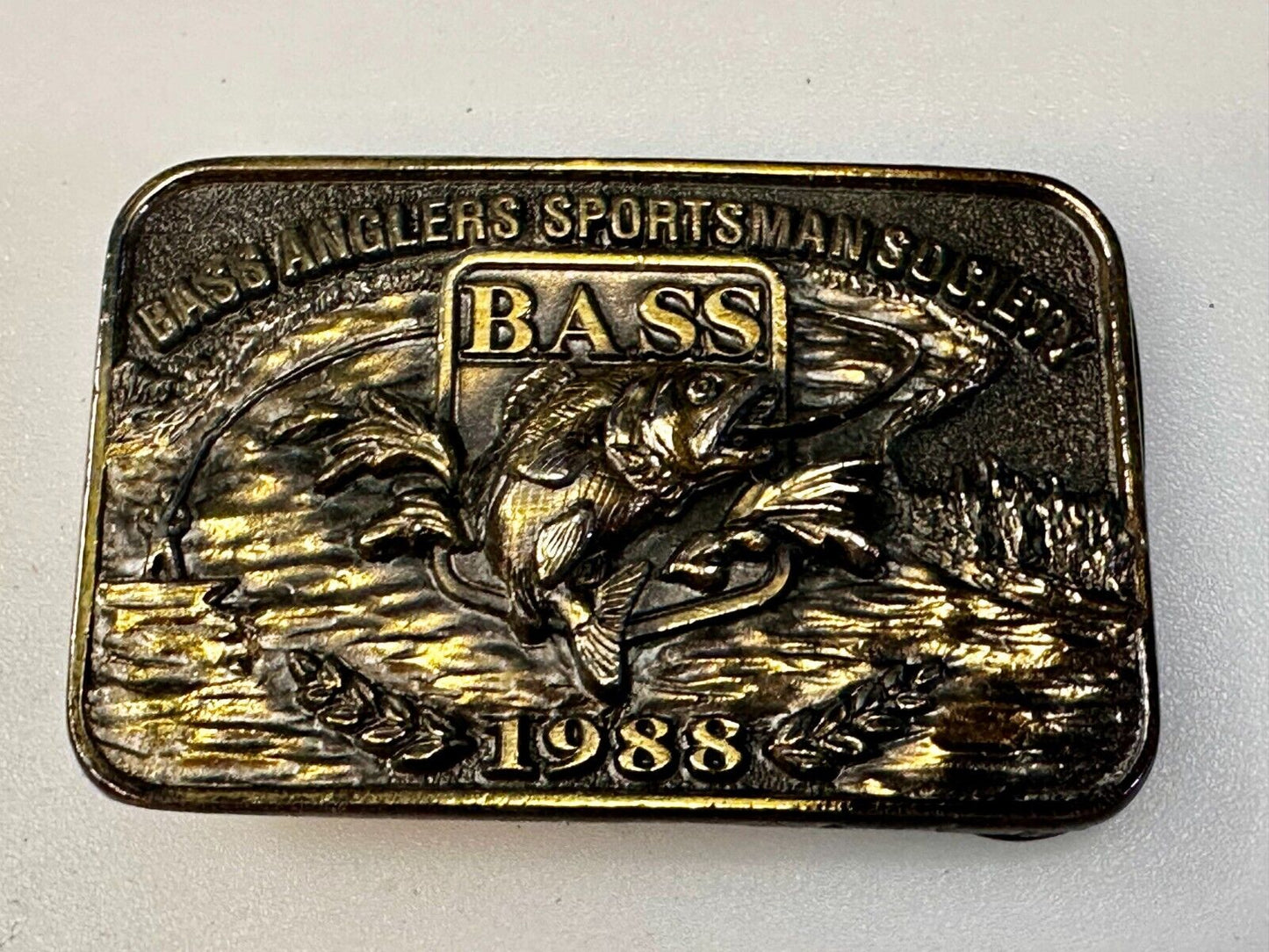 1988 Bass Anglers Sportsman Society Club Great American Belt Buckle