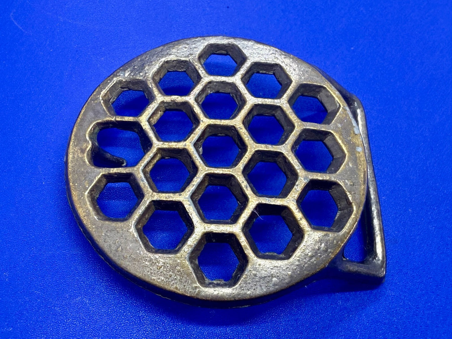Artisan Welder Metalwork Abstract Honeycomb Open Work Vintage Belt Buckle