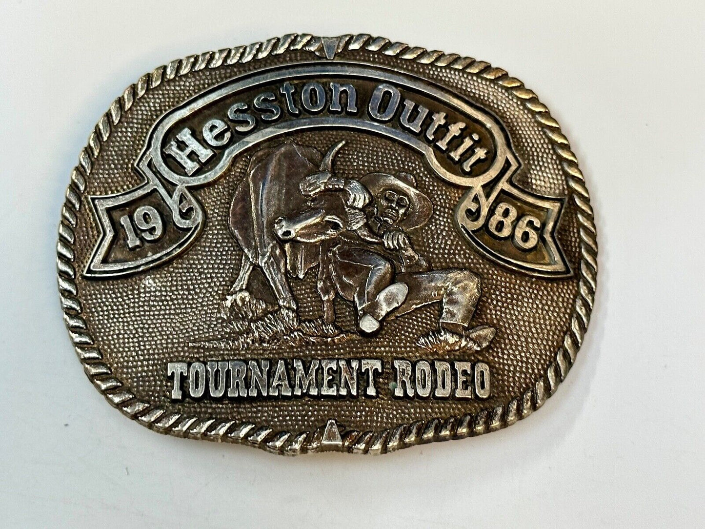 1986 Hesston Outfit Tournament Rodeo - Limited Series No 2 belt buckle