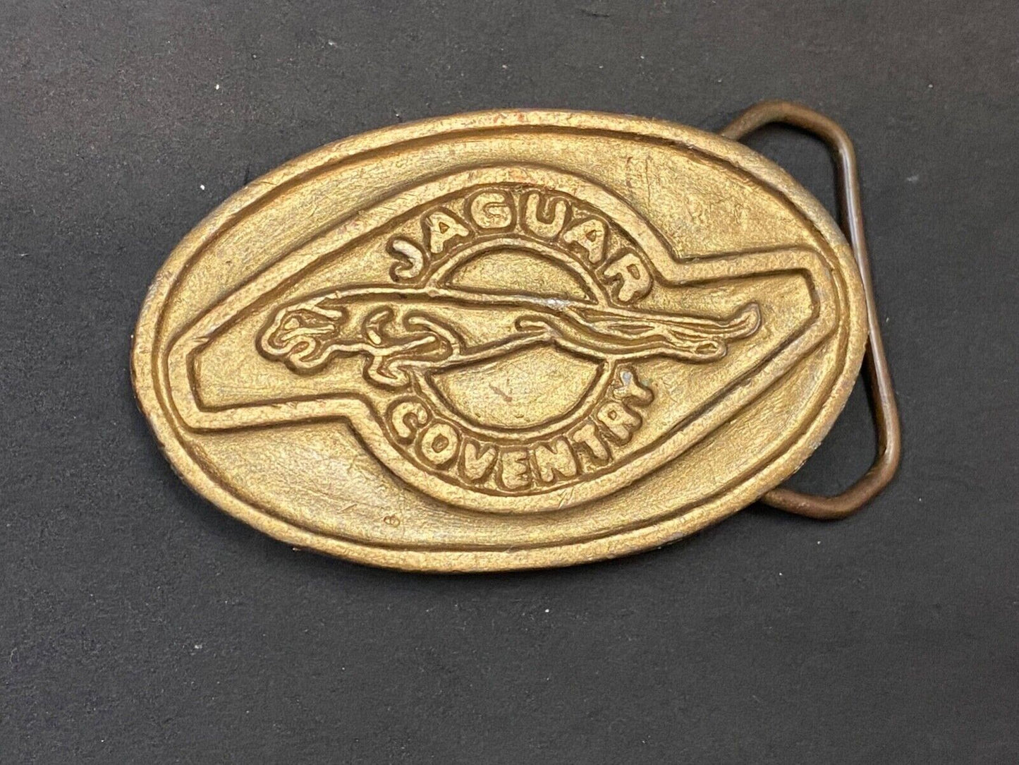 Sytner Jaguar Coventry Car Auto Collectors Dealers Vintage Brass Belt Buckle