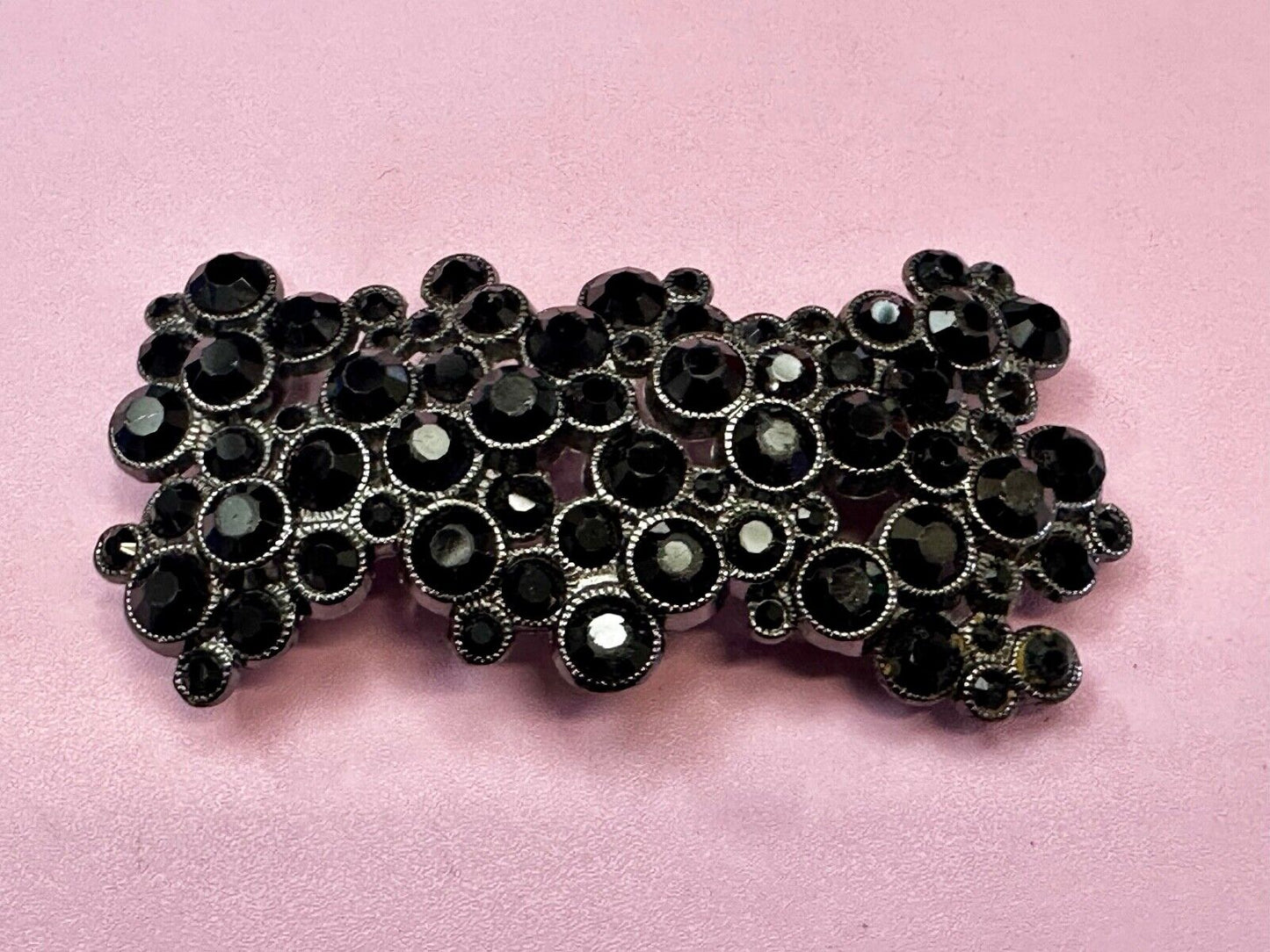 Black Rhinestone Cluster / Covered Retro Women's 4" Wide Belt Buckle
