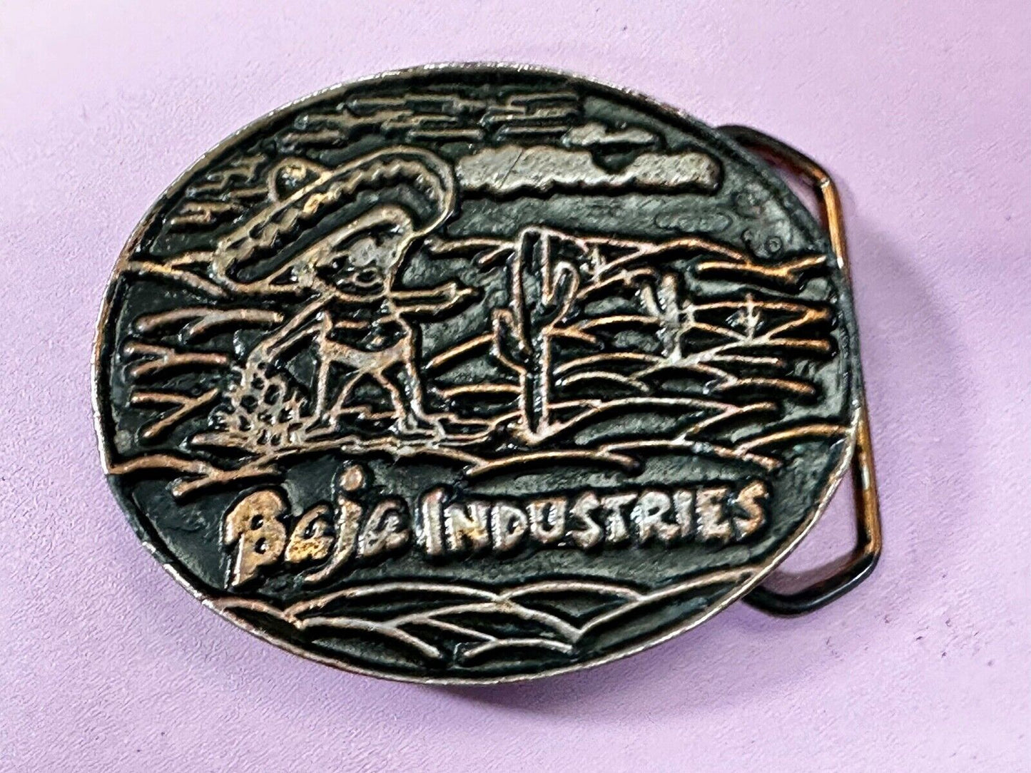 Baja Industries Company Logo? Round metal Belt Buckle