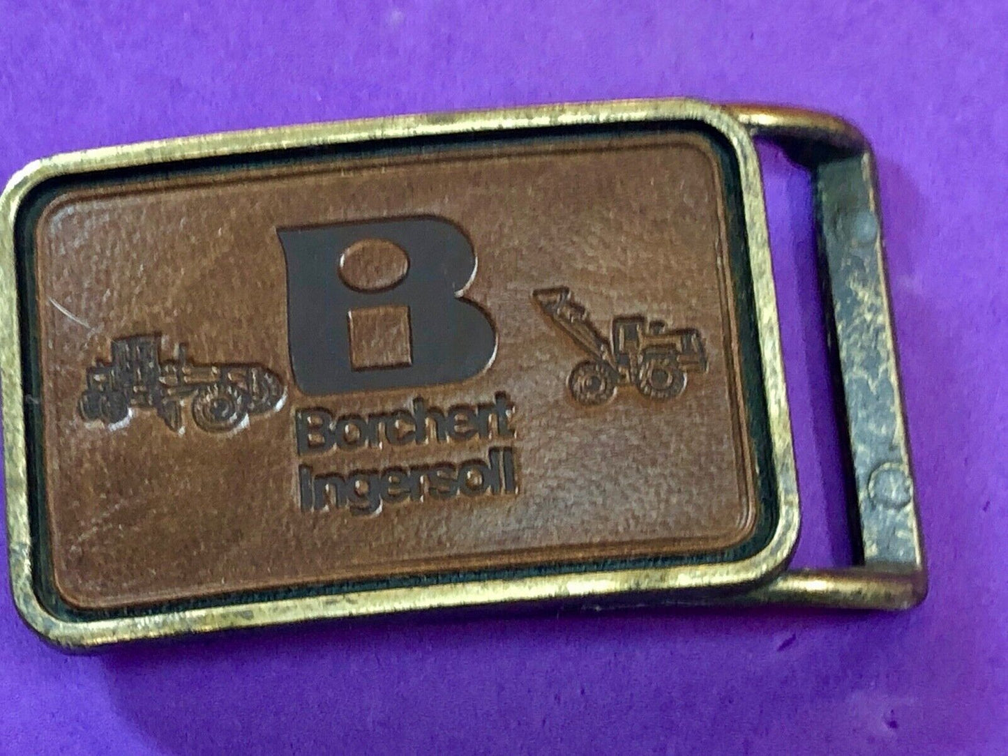 Barchent Ingersoll company logo farming? leather belt buckle